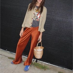 Stylish Tan Woven Basket Bag